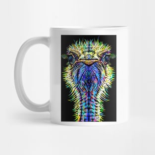 OSTRICH watercolor and ink portrait Mug